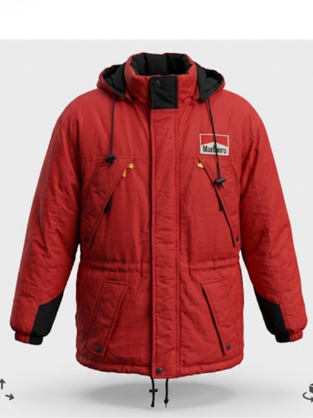 Vintage Marlboro‎ Country Store Red Down Puffer Winter Jacket Men's Size Large L